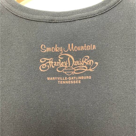 Harley Davidson Smoky Mountains Womens Tee Glitter Dragon Medium - Picture 4 of 6